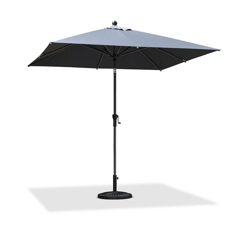 PURPLE LEAF Heavy-duty Crank and Tilt Table Umbrella Outdoor Patio Market Umbrella - 8x8ft-Grey