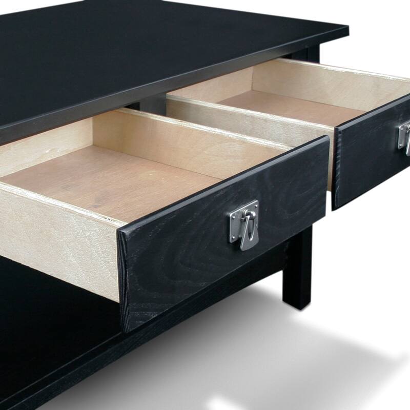 Leick Home Mission Two Drawer Coffee Table with Shelf