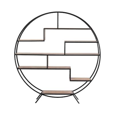 Accord Round Metal and Mango Wood Etagere - 60 x 14 x 64"