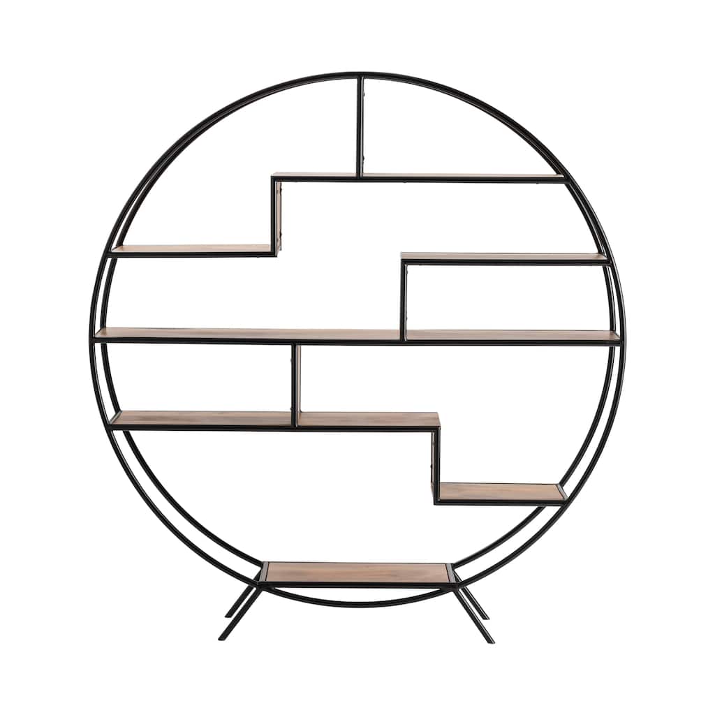 Accord Round Metal and Mango Wood Etagere - 60 x 14 x 64"