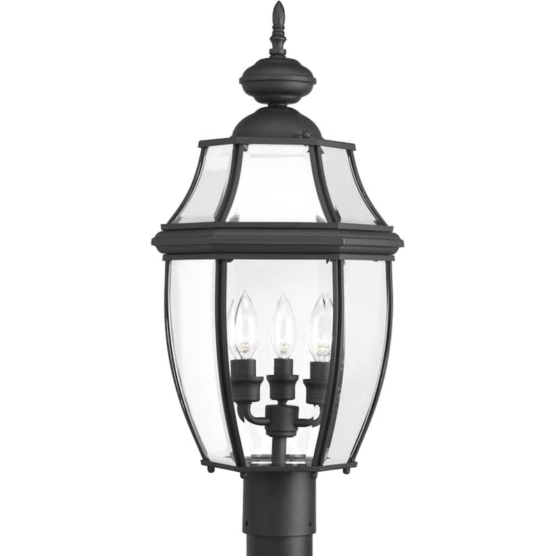Progress Lighting New Haven 3 Light 23" High Outdoor Post Light with - Black