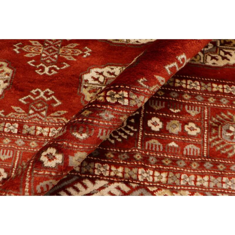 Tribal Bokhara Bentley Rust/Beige Hand Knotted Wool Rug - 4'2'' x 6'0''