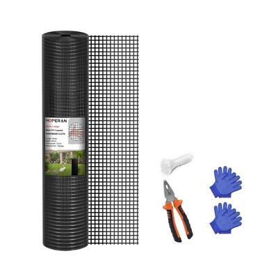 1/2 inch Hardware Cloth Black PVC Coated Chicken Wire Mesh Double Coated Fence - for Garden Fencing