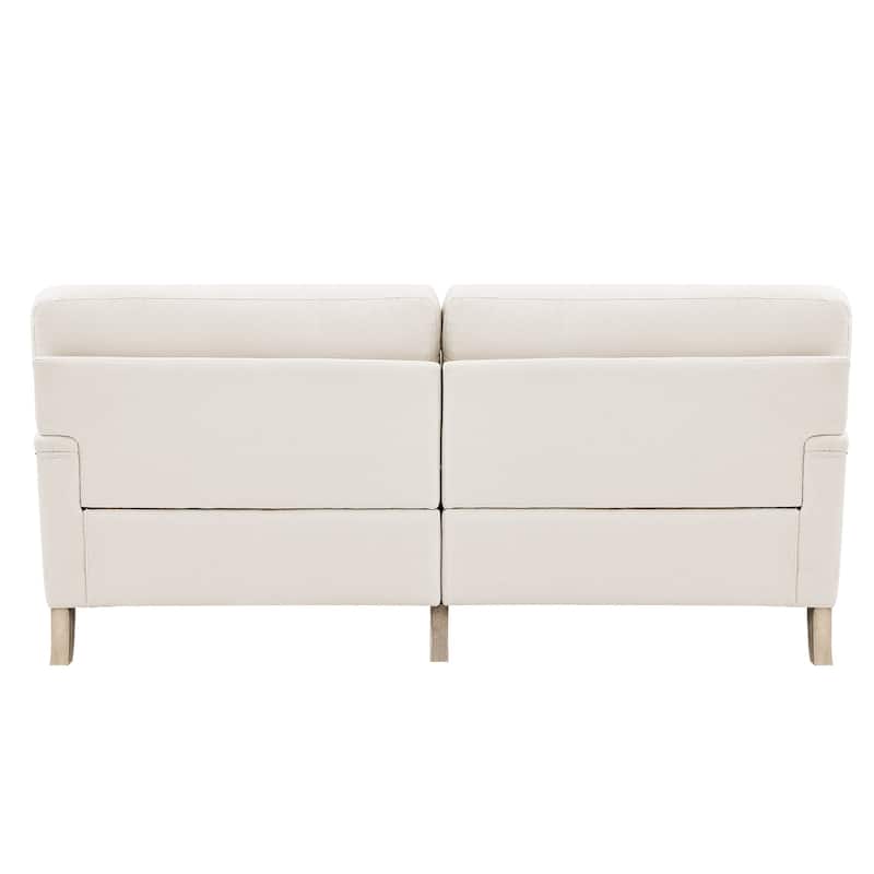 Modern Upholstered 3-Seater Sofa with Solid Wood Legs for Living Room