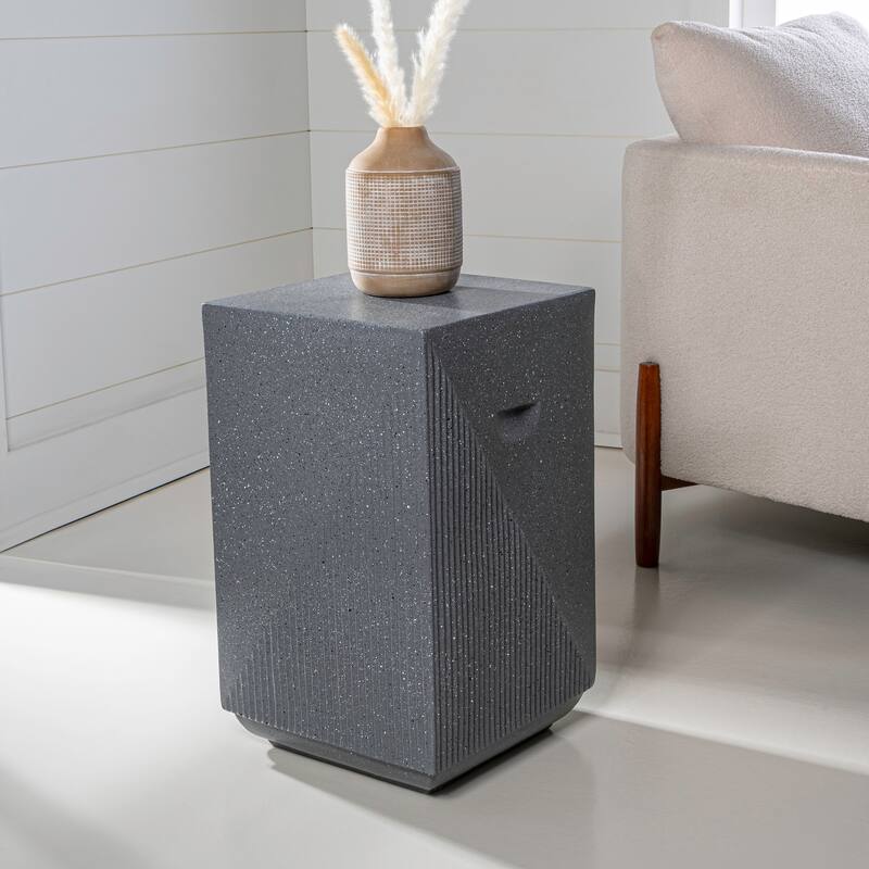 Rashida 20.75" Contemporary Minimalist Square Accent Table , by JONATHAN Y