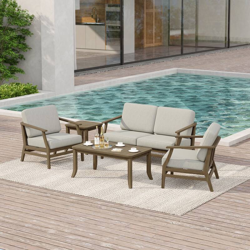 Outdoor Conversation Set Patio Chair, Loveseat with Tables
