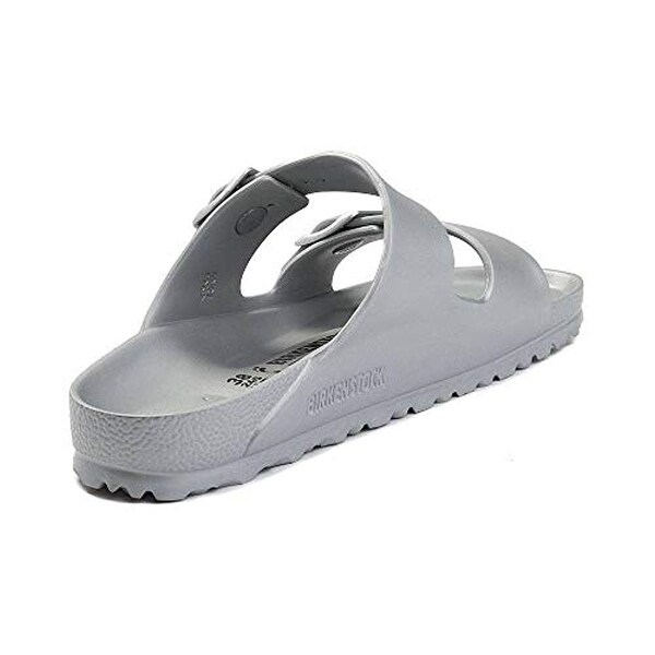 birkenstock arizona essentials metallic silver