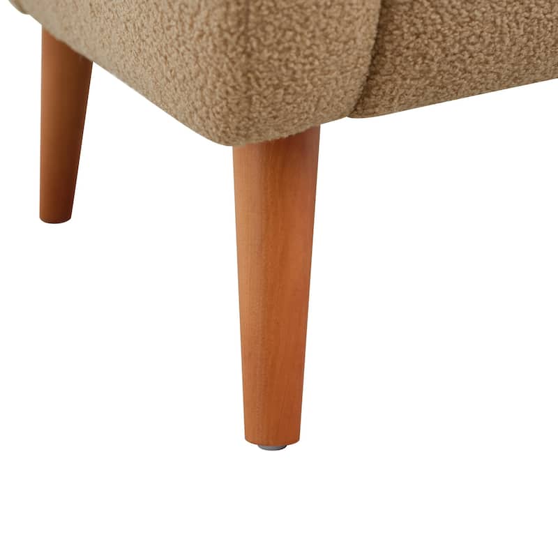 Soft fabric lounge chair with solid wood legs