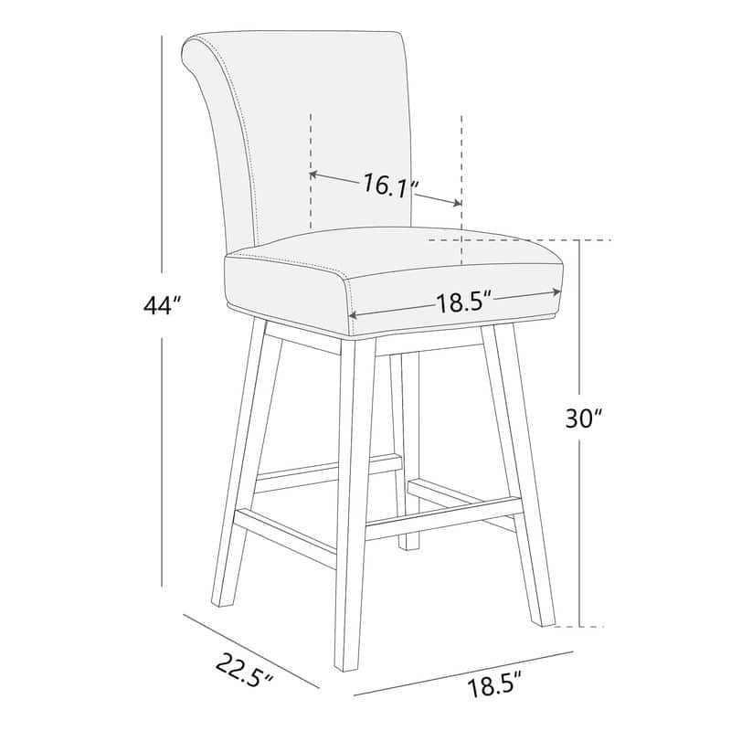 Spruce & Spring Noah Upholstered 26-inch Counter Height Swivel Barstool Set