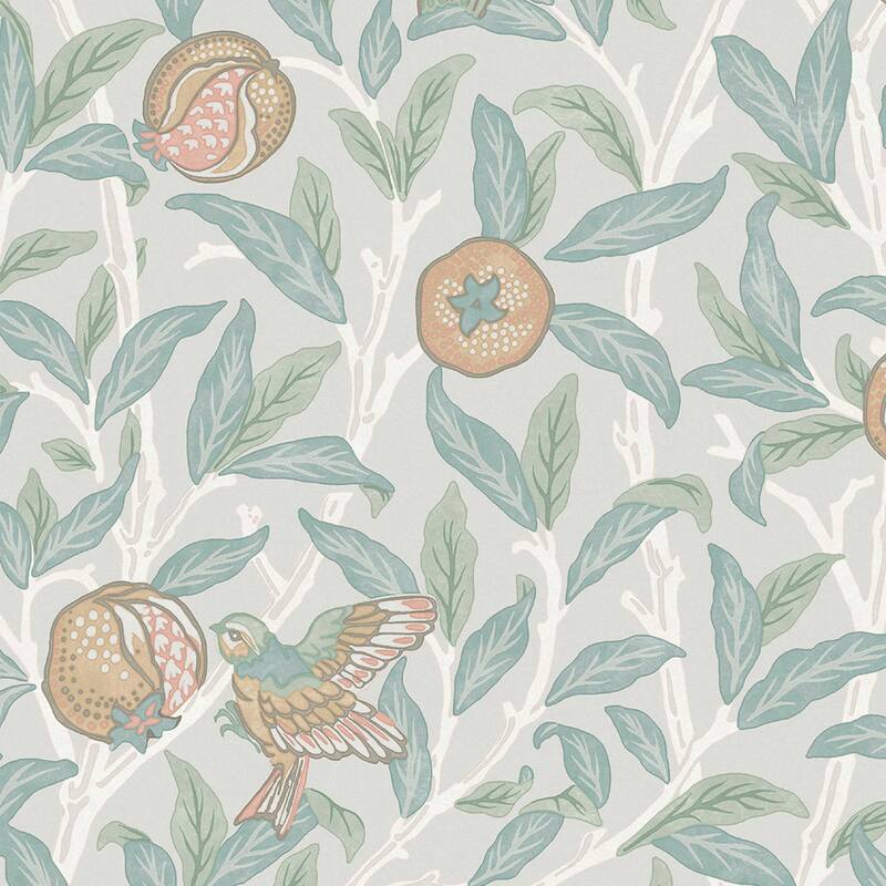 William Morris Bird & Pomegranate Duck Egg Wallpaper
