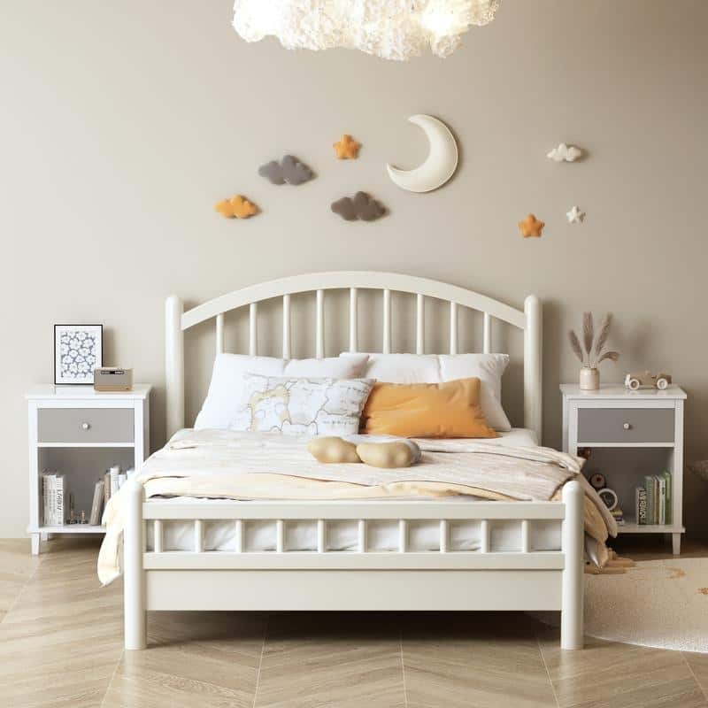 26.77''H Wooden Nightstand with One Drawer One Shelf for Kids