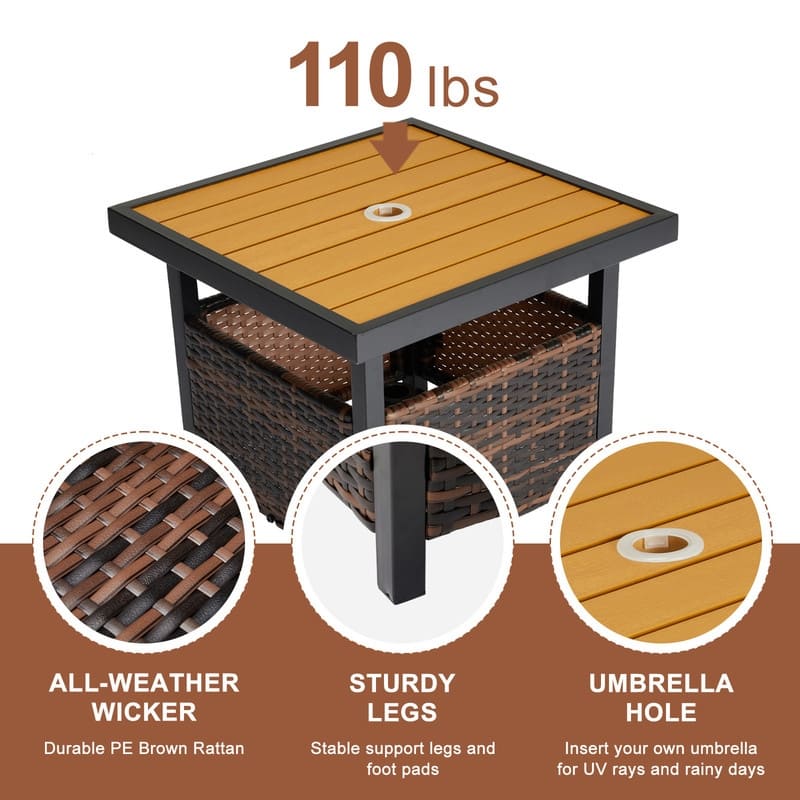 Outdoor Wicker Side Table