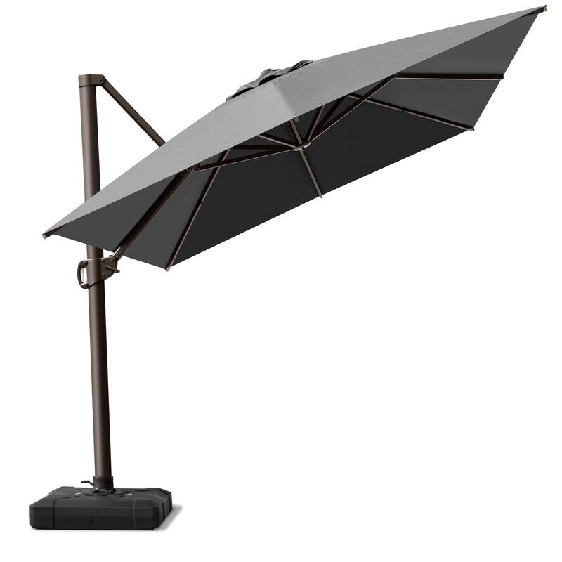 VredHom 10X13 FT Patio Outdoor Cantilever-Offset Umbrella with Base Stand