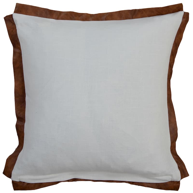Rizzy Home Modern Leather Flange Throw Pillow, 20x20