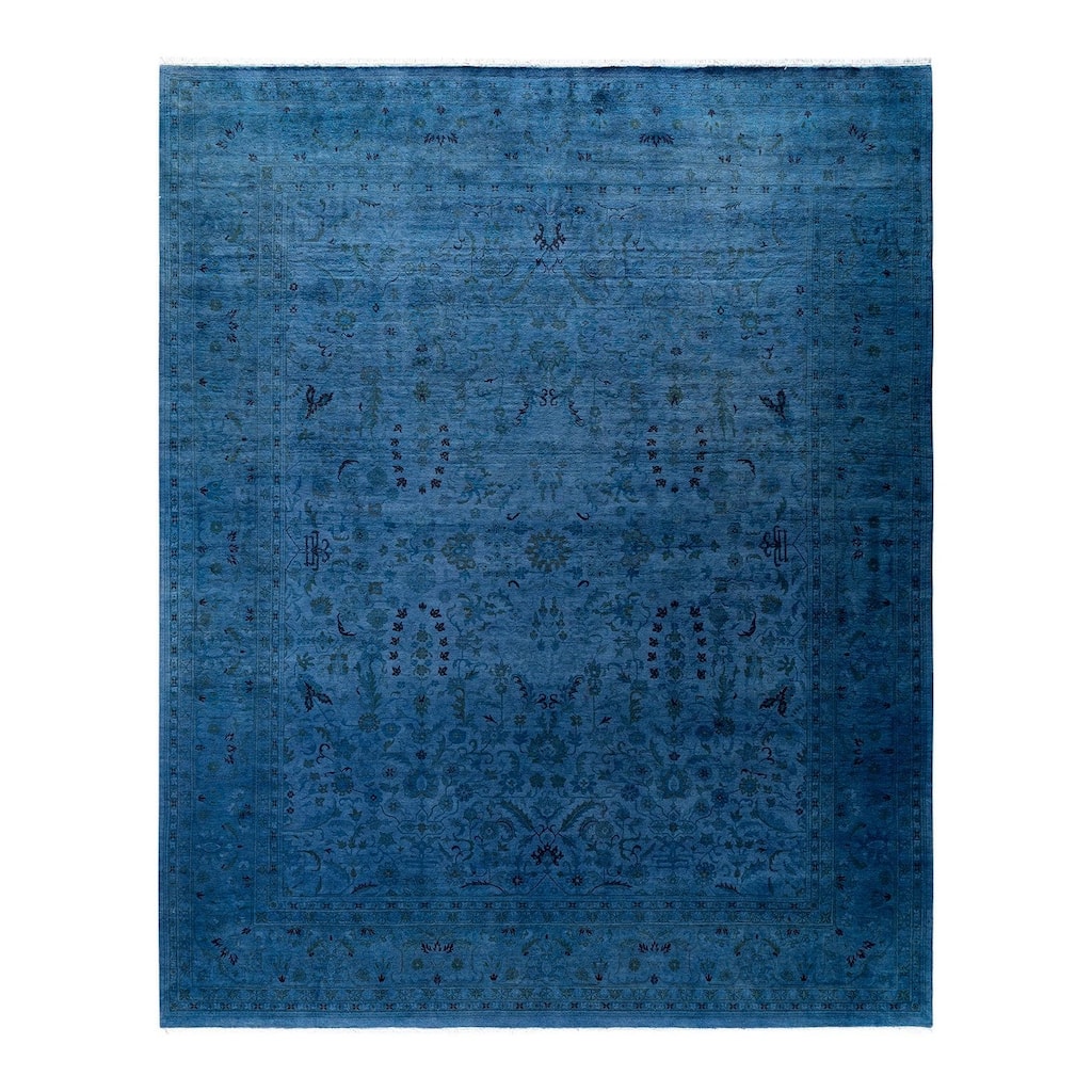 Fine Vibrance, One-of-a-Kind Hand-Knotted Area Rug - Gray, 8' 2" x 10' 4" - 8' 2" x 10' 4"