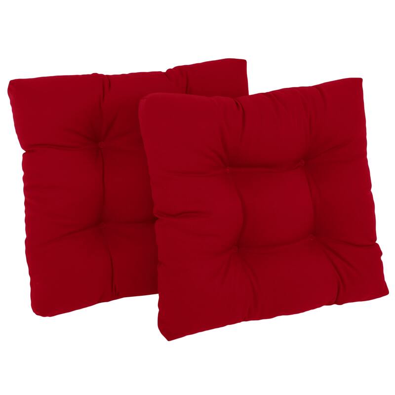 19-inch Twill Square Chair Cushion (Set of 1, 2, or 4) - 19" x 19" - Set of 2 - Red