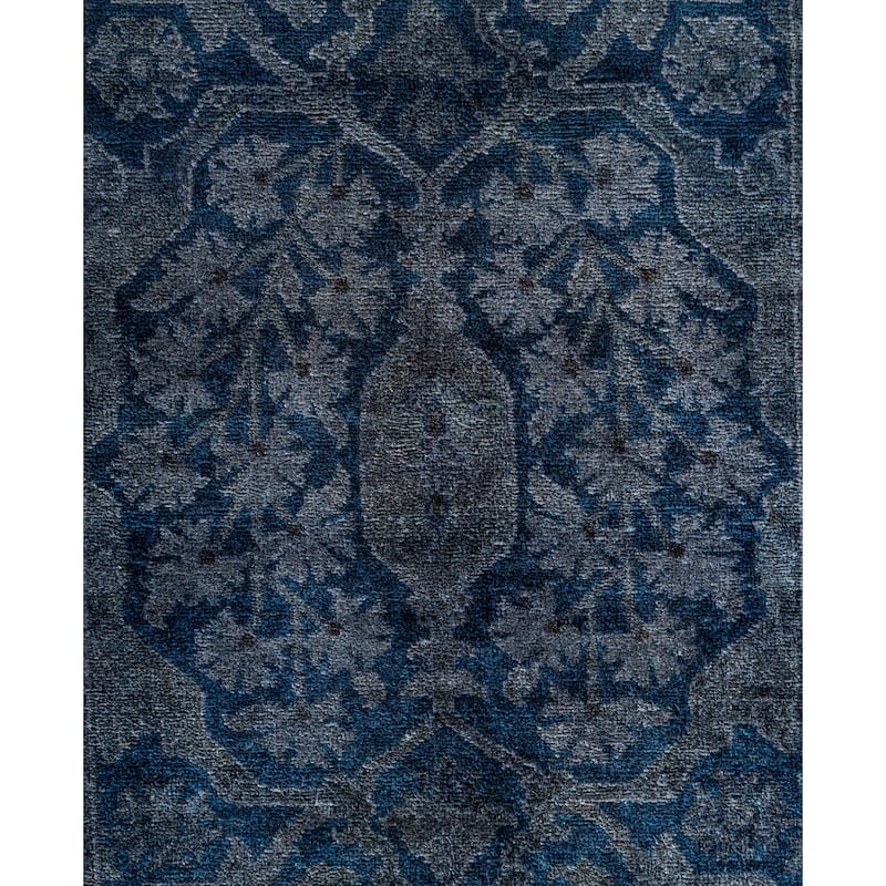 Overdyed One-of-a-Kind Hand-Knotted Runner Rug - Gray - 2' 7" x 20' 3"
