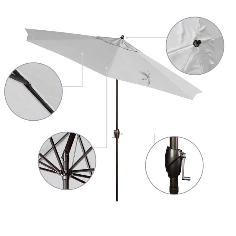 North Bend 9-foot Crank Open Auto-tilt Bronze Finish Patio Umbrella by Havenside Home (Base not included)