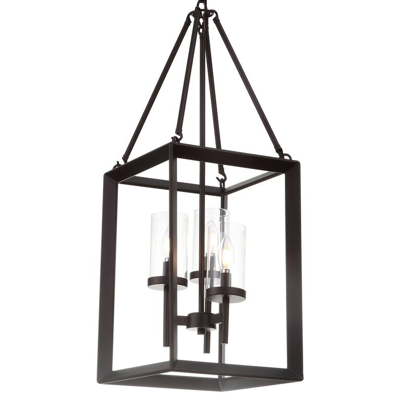 Gloria 12" 3-light Metal/Glass LED Pendant, Oil Rubbed Bronze by JONATHAN Y