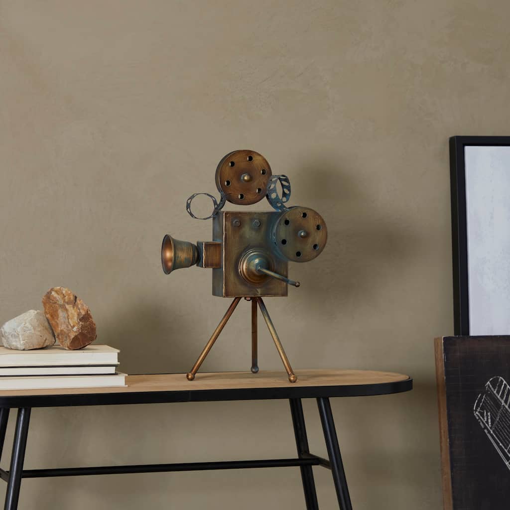 Brown Metal Decorative Camera Film Decorative Sculpture