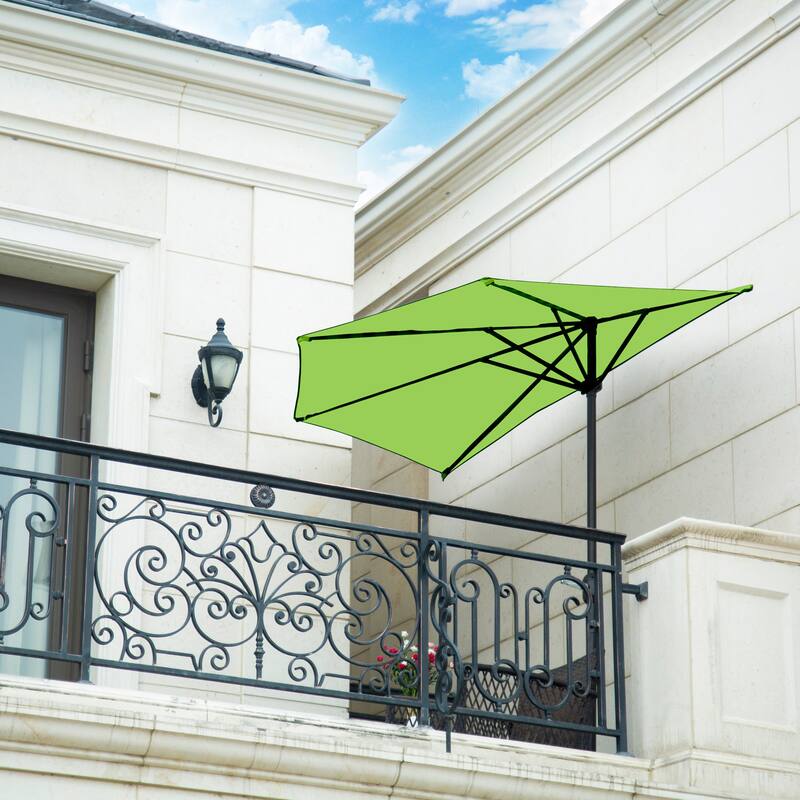 9' Sutton Half Round All-Weather Crank Patio Umbrella