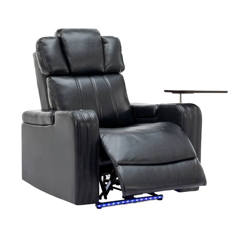 Power Recliner Individual Seat Home Theater Recliner with Cooling Cup Holder, Bluetooth Speaker, LED Lights, USB Ports