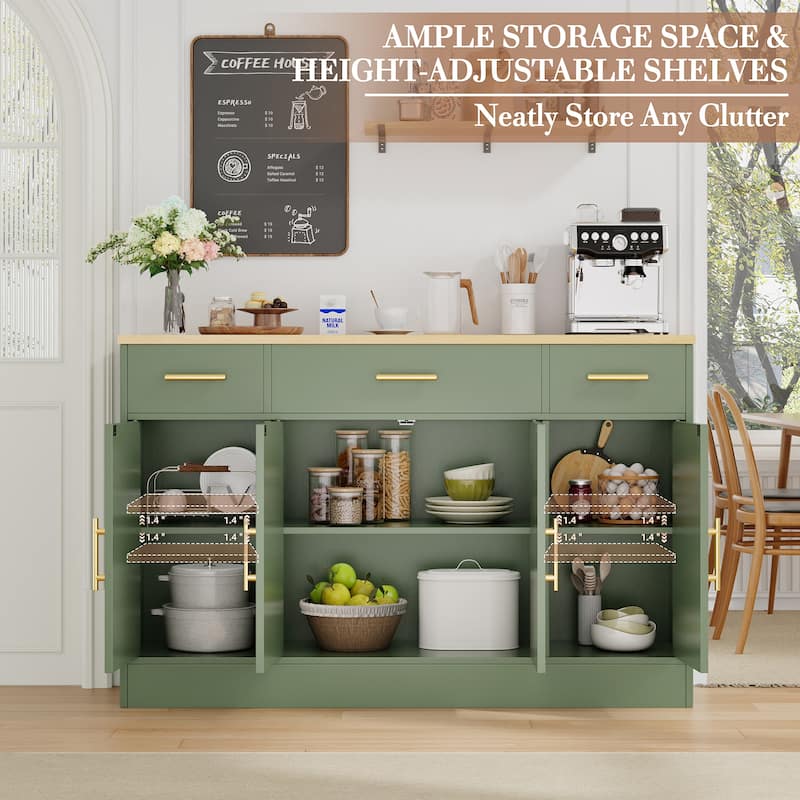 Farmhouse Kitchen Buffet Storage Cabinet, Sideboard