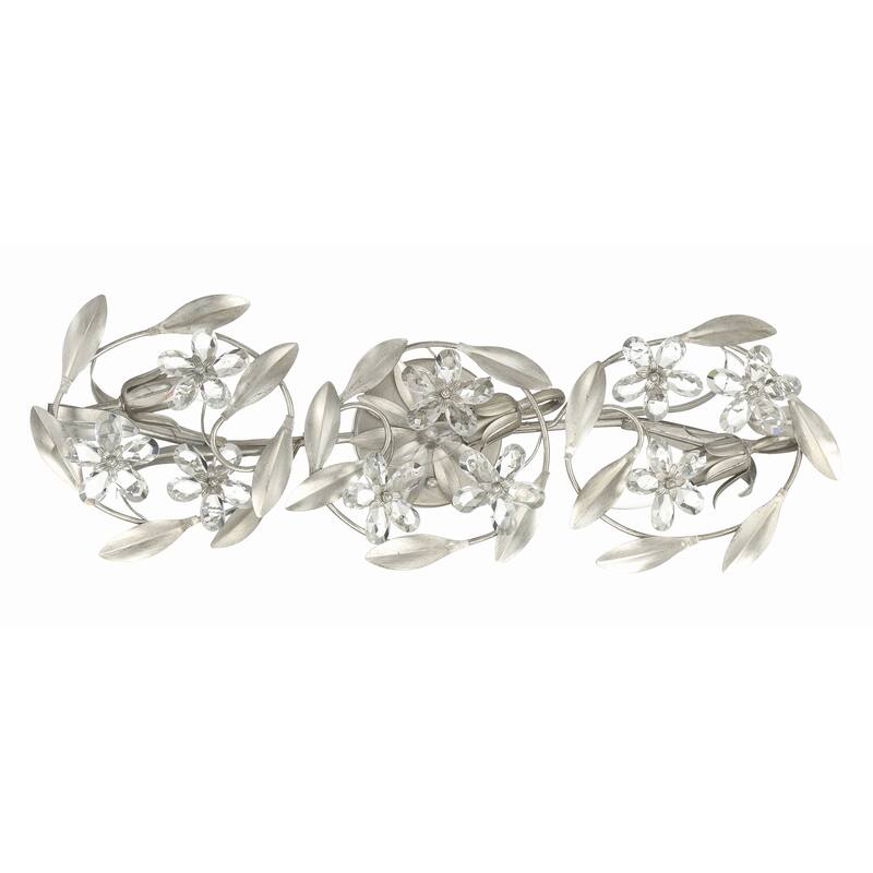 Marselle 3 Light Antique Silver Sconce - 26"W x 8.5"H x 6.5"D