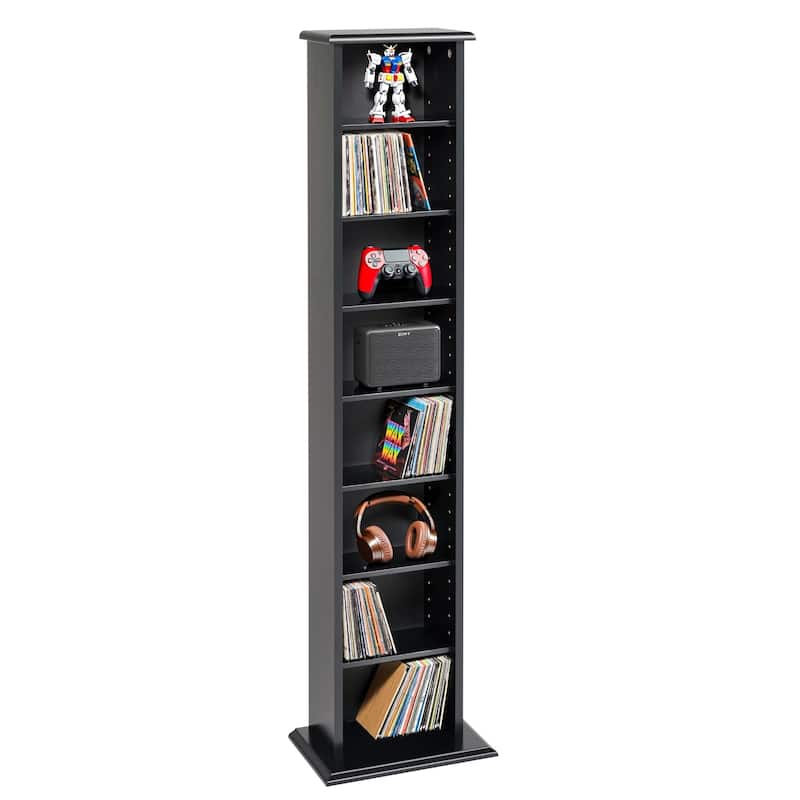 Slim Customizable Media Tower - Black
