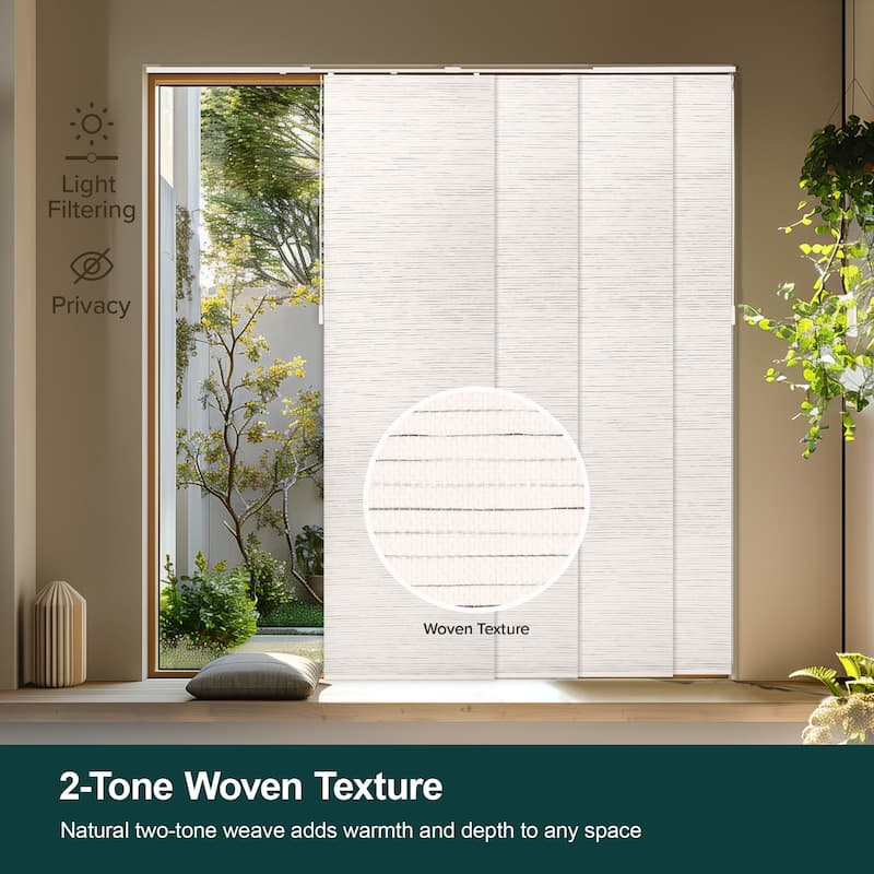 CHICOLOGY Adjustable Sliding Panels, Light Filtering - 46"- 86" W X 92" H