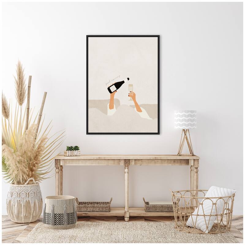 Kate and Laurel Sylvie Good Morning Art Print Framed Canvas by July Art Prints