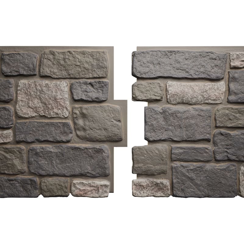 EverStone Cobblestone Faux Stone Panel, 48"W x 23 3/4"H x 1 1/8"D