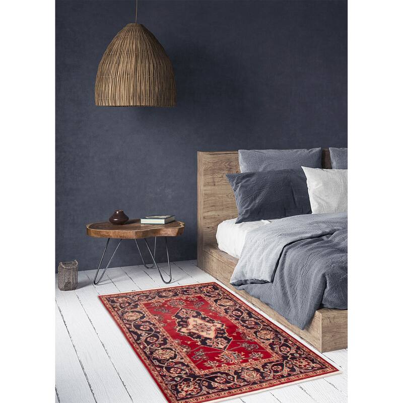 ECARPETGALLERY Hand-knotted Kayseri Red Wool Rug - 3'7 x 5'1