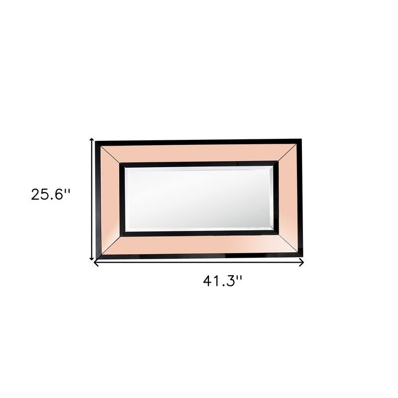 HomeRoots 26" Rose Gold Wood Framed Accent Mirror - 41.3' X '25.6' X '0.8