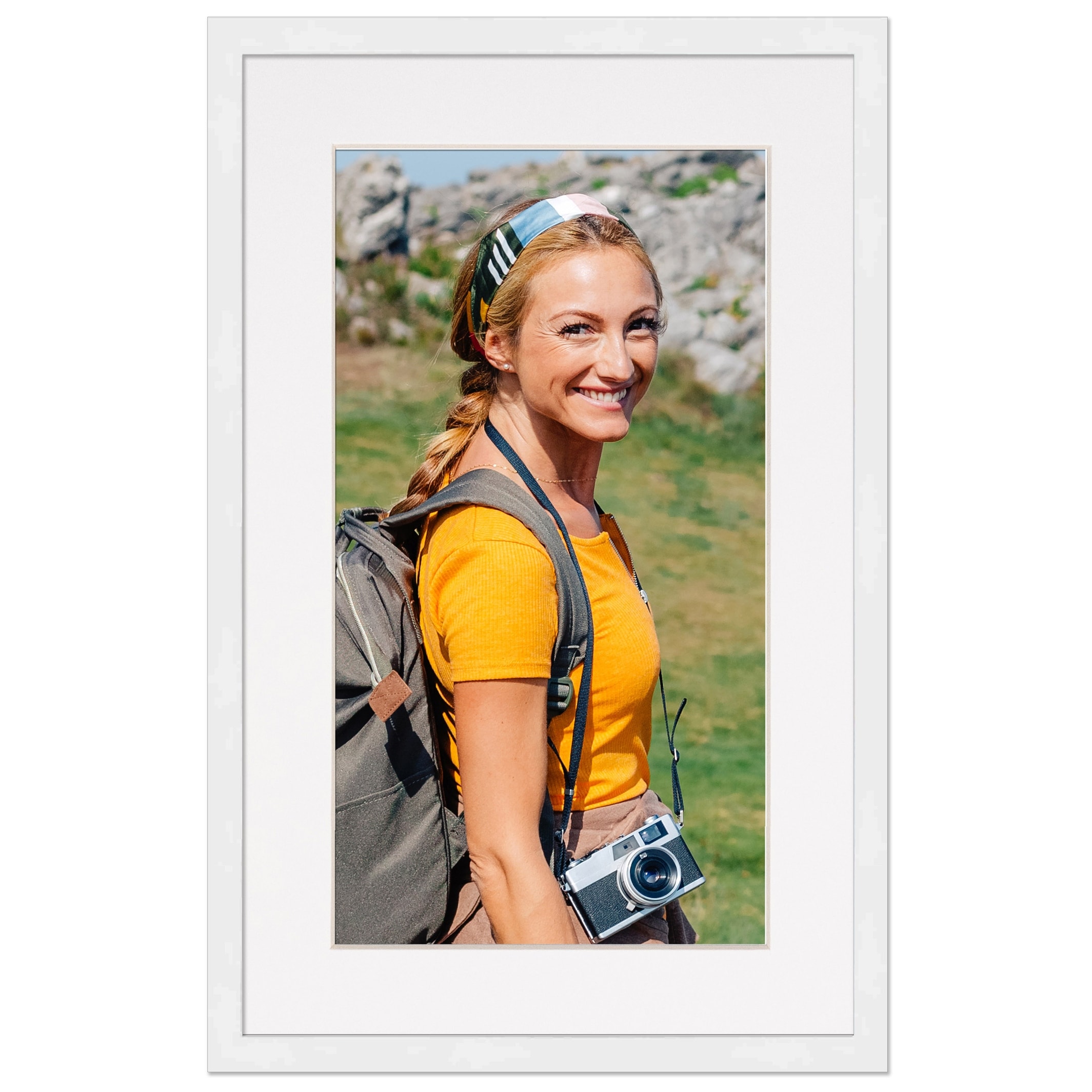 6x9 Frame with Mat - White 8x11 Frame Wood Made to Display Print