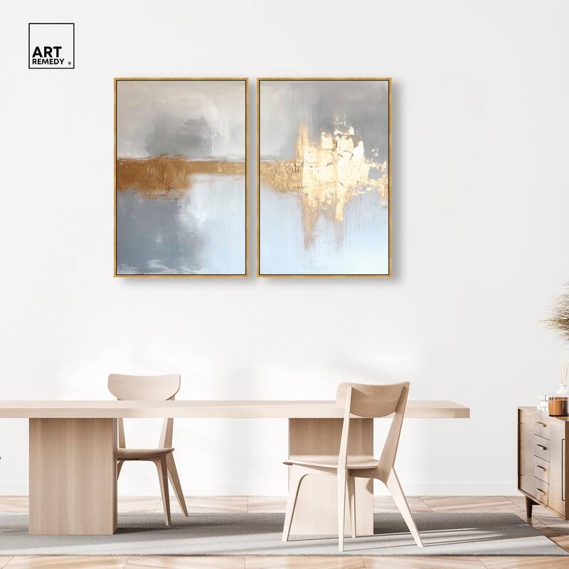 Serenity in Gold I Canvas Set of 2 by Art Remedy