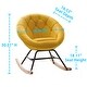 preview thumbnail 15 of 32, Modern Velvet Tufted Back Round Accent Rocking Chair for Teenager