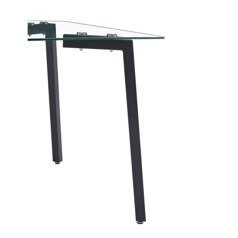 Glass Dining Table Transparent for Living Room, 130*80* 8MM