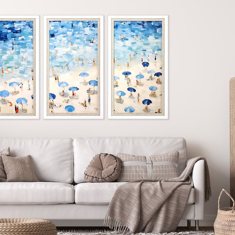 Aerial Beach III Framed Art Giclee Under Glass