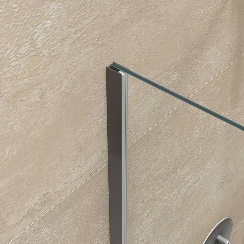 FELYL 48-inch Hinged Frameless Tub Door with Heat Soaking Process and Protective Coating Clear Glass