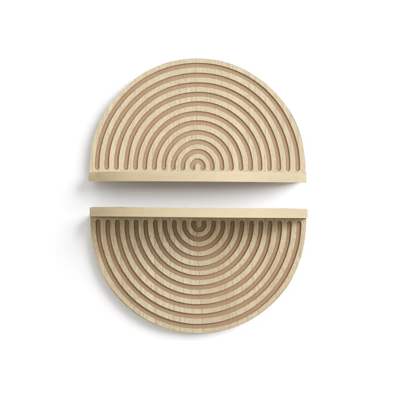 Natural Boho Arched Lunar Ledges 2 Piece Floating Wall Shelf 12x6 - 6.62" H x 11.75" L x 5" D