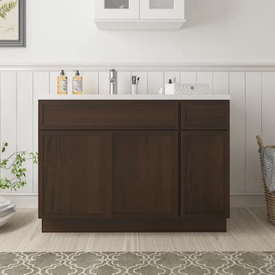 Vanity Art 48" Birch Freestanding Bathroom Vanity Cabinet without Top
