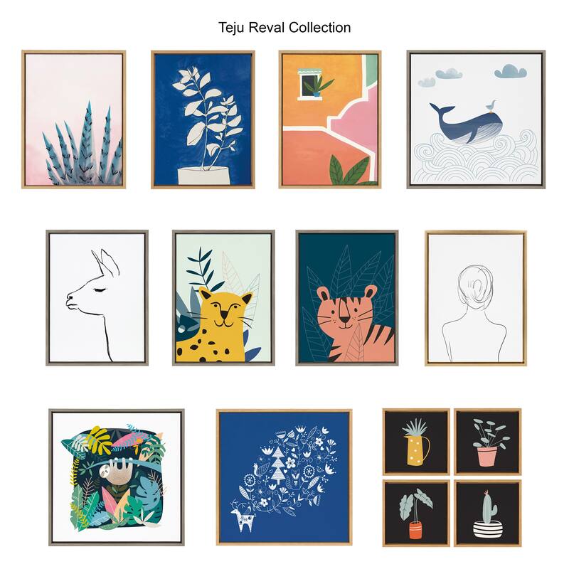 Kate and Laurel Sylvie 869 Going in Circles Frame Canvas by Teju Reval