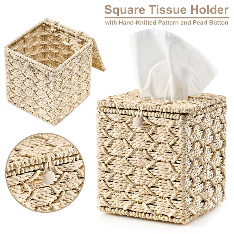 Sorbus Storage Wicker Baskets - Set of 3 - 13.5 x 6.75 x 4