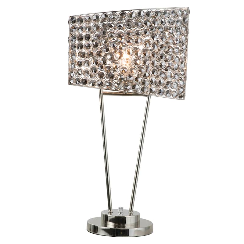 26"H Metal Table Lamp with Smoked Crystals