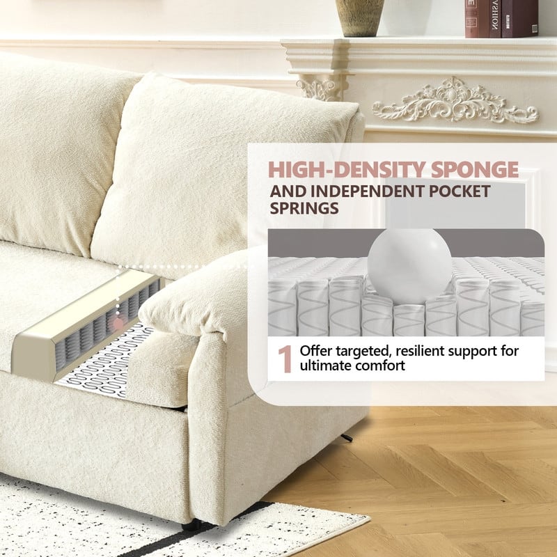 Modern L-Shaped Upholstered Velvet Sleeper Sectional Sofa bed with Chaise and Queen Pull Out Bed