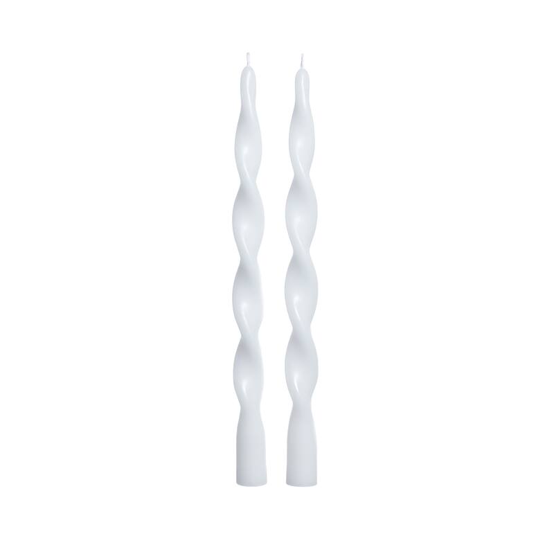 Lumière Twist Formal Taper Candles, Set of 12 - Holiday Table Décor - White - 12"