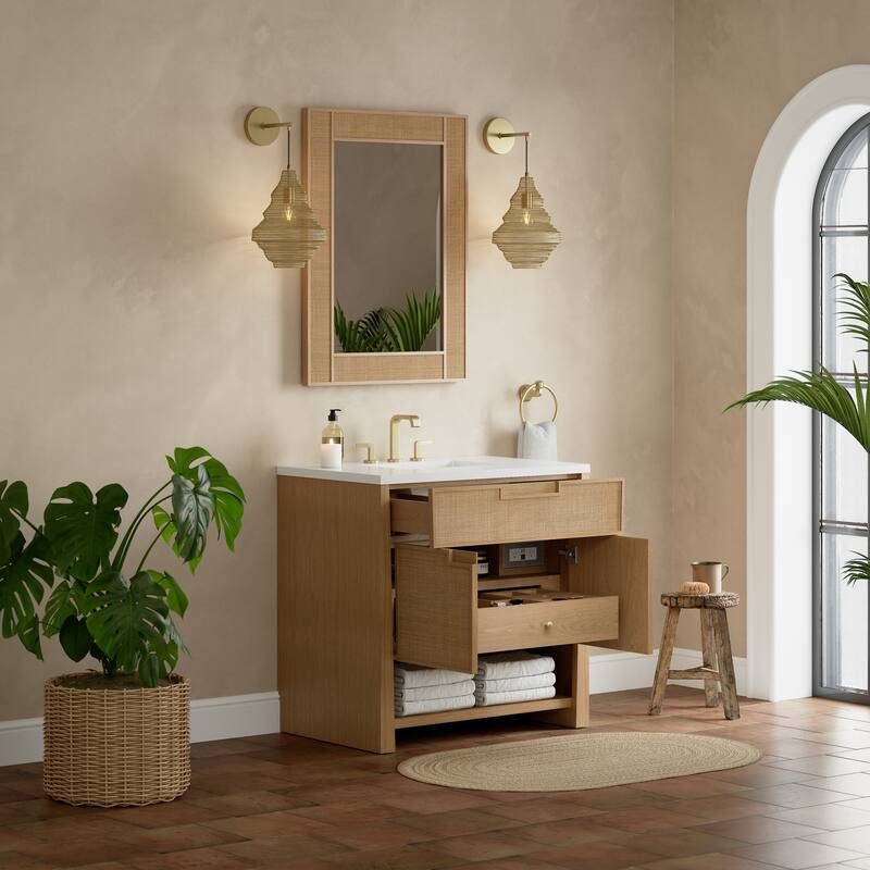 Solene 36" Single Vanity, Seaside Oak - 36