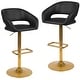 preview thumbnail 3 of 14, Modern Upholstered Adjustable-Height Barstools (Set of 2)