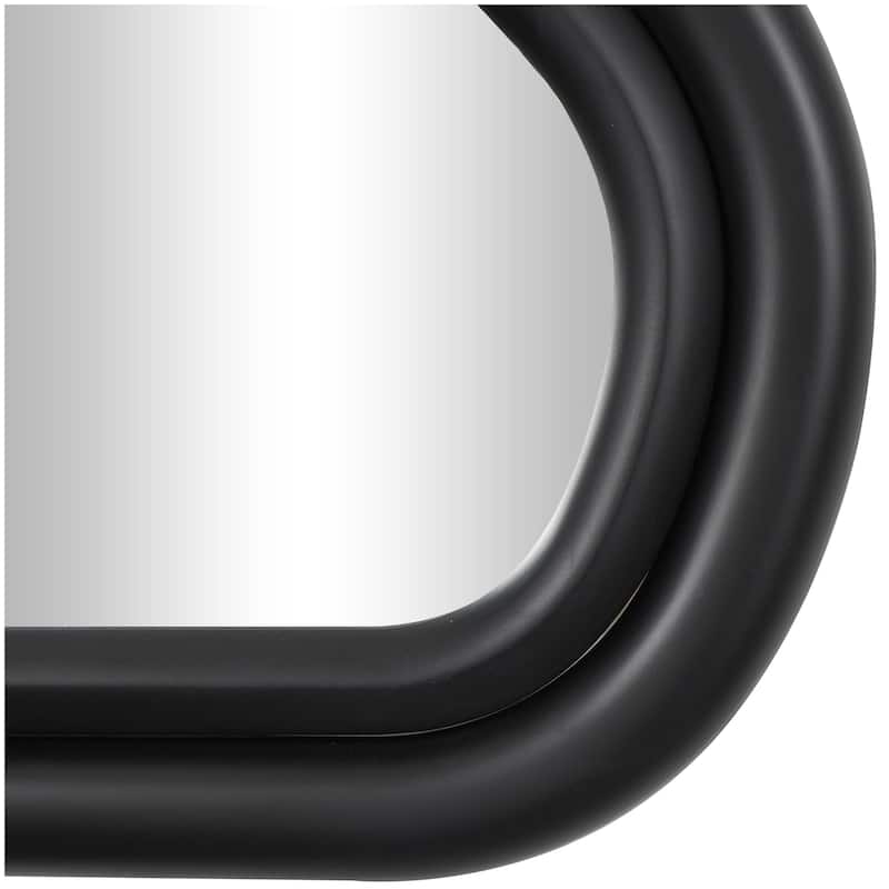 Wooden Abstract Wavy Wall Mirror with Layered Frame - Black or White - Roche River Decor